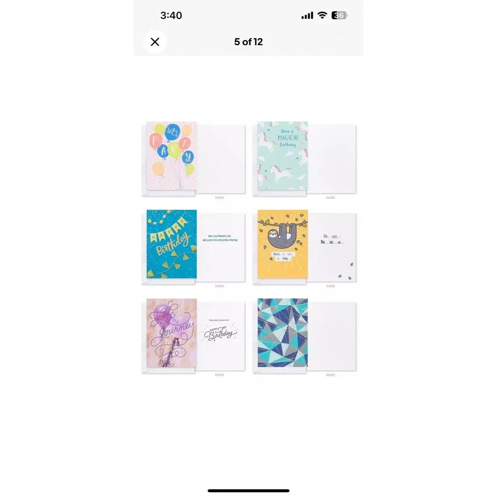American Greetings Deluxe Birthday Card Assortment Bright & Cheerful 40 Cnt NIB